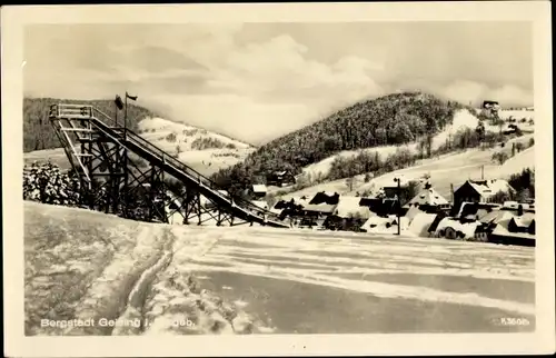 Ak Geising Altenberg im Erzgebirge, Springschanze, Winter