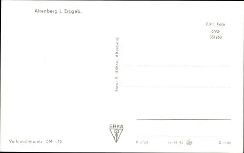 Ak Altenberg im Erzgebirge, Totalansicht