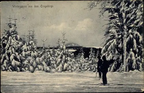Ak Altenberg im Erzgebirge, Teilansicht, Winter