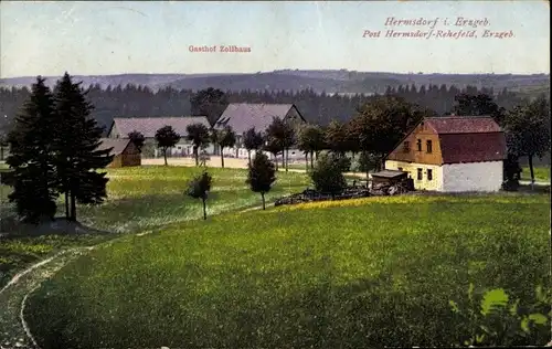 Ak Hermsdorf im Erzgebirge, Gasthof Zollhaus, Bes. Clemens Geißler