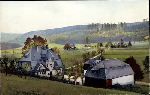 Ak Rehefeld Zaunhaus Altenberg Erzgebirge, Erholungs und Sportheim Jägerhof, Außenansicht