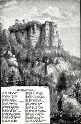 Ak Bärenstein Altenberg im Erzgebirge, Schloss Bärenstein, Gedicht