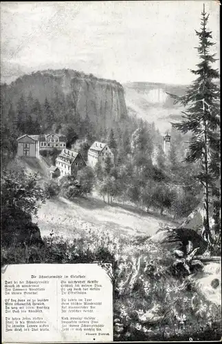 Ak Rosenthal Bielatal Sächsische Schweiz, Schweizermühle