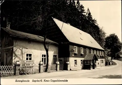 Ak Seyde Hermsdorf im Erzgebirge, Zwergbaude, Außenansicht