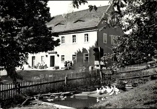 Ak Börnchen Glashütte im Osterzgebirge, Gaststätte, Ententeich