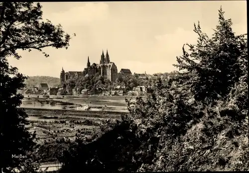 Ak Meißen an der Elbe, Teilansicht, Albrechtsburg
