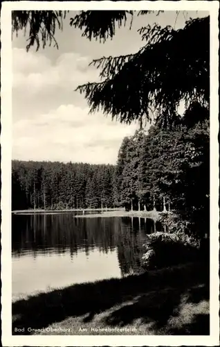 Ak Bad Grund im Harz, Am Hahnebalzerteich