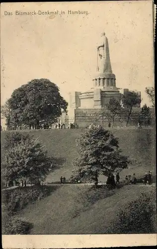 Ak Hamburg Mitte St. Pauli, Bismarck Denkmal