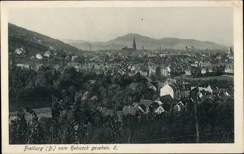 Ak Freiburg im Breisgau, Totalansicht, Hebsack