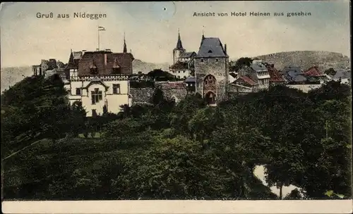 Ak Nideggen in der Eifel, Totalansicht, Hotel Heinen