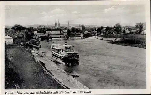 Ak Kassel in Hessen, Hafenbrücke, Herkules