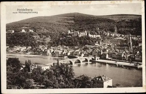 Ak Heidelberg am Neckar, Philosophenweg, Brücke