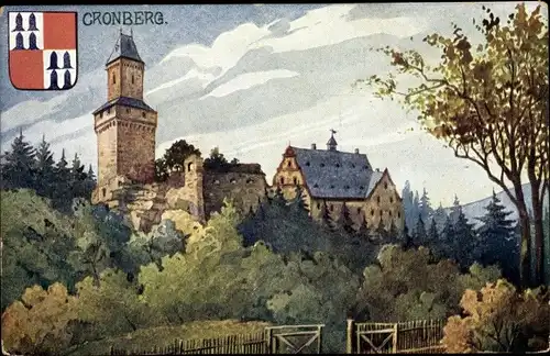 Künstler Ak Rothgeb, Gg., Kronberg im Taunus Hessen, Schloss, Wappen