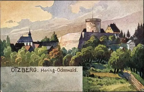 Künstler Ak Otzberg, Hering Odenwald