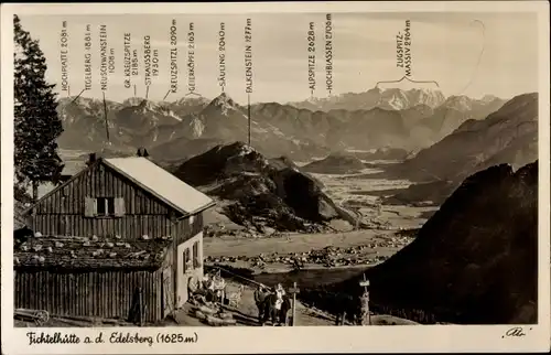 Ak Edelsberg Weinbach Mittelhessen, Fichtelhütte, Alpspitze, Säuling, Falkenstein, Zugspitzmassiv