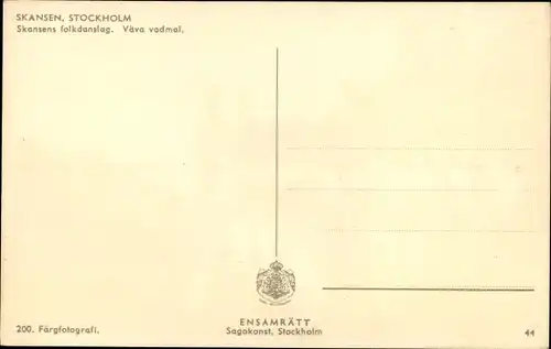 Ak Skansen Stockholm Schweden, Volkstanz in Tracht