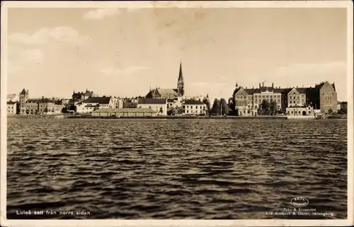 Ak Lulea Schweden, Stadt vom Wasser aus gesehen