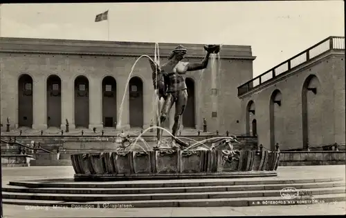 Ak Göteborg Schweden, Poseidon Statue