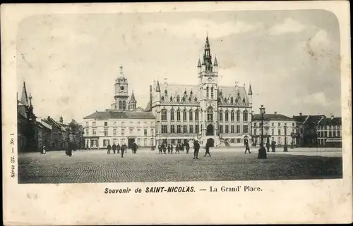 Ak St. Nicolas Sint Niklaas Waas Waes Ostflandern Belgien, La Grande Place