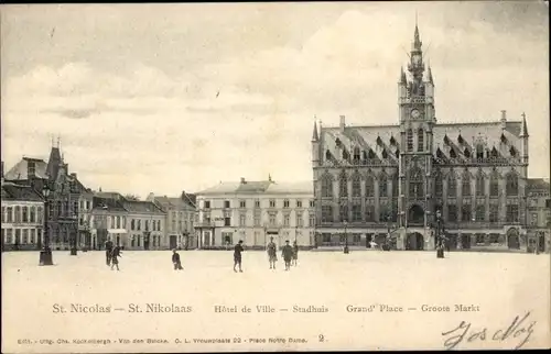 Ak St. Nicolas Sint Niklaas Waas Waes Ostflandern Belgien, Rathaus