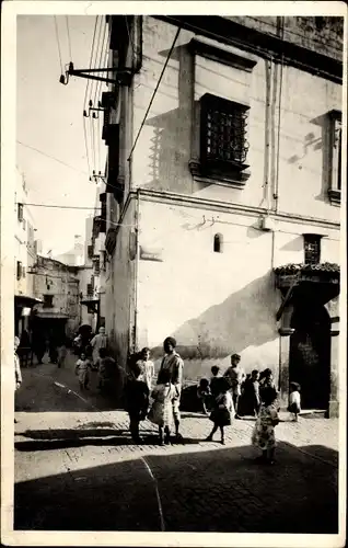 Ak Algier Alger Algerien, Casbah, Rue Rampard Medee, Kinder, Straße