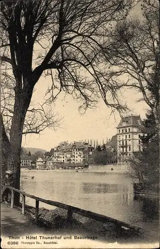 Ak Thun Kanton Bern Schweiz, Hotel Thunerhof und Beaurivage