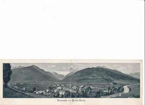 Klapp Ak Bruck an der Großglocknerstraße in Salzburg, Fusch, Panorama, Gasthof Lukashansl