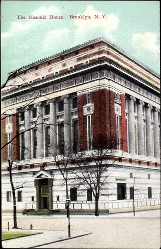 Ak Brooklyn New York City USA, Freimaurerhaus