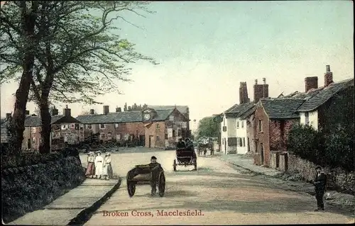 Ak Macclesfield Cheshire England, Brocken Cross