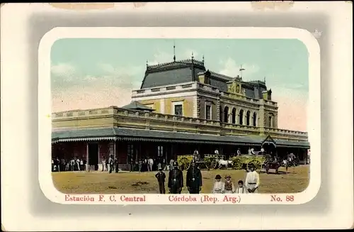 Passepartout Ak Córdoba Argentinien, Bahnhof