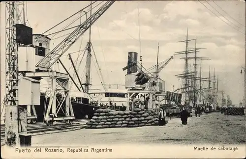 Ak Rosario Argentinien, Hafen, Cabotage Pier