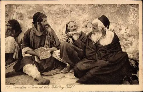 Judaika Ak Jerusalem Israel, Juden an der Klagemauer