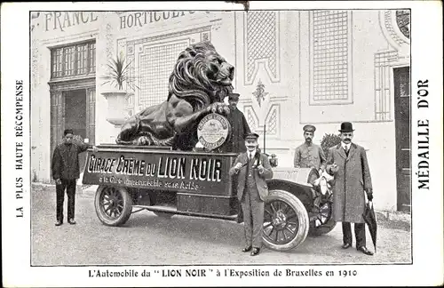 Ak Das Black Lion Automobile auf der Brüsseler Ausstellung 1910, Reklame