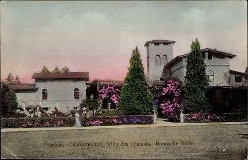 Ak Brandenburger Vorstadt Potsdam in Brandenburg, Charlottenhof, Villa des Glaucus, Römische Bäder