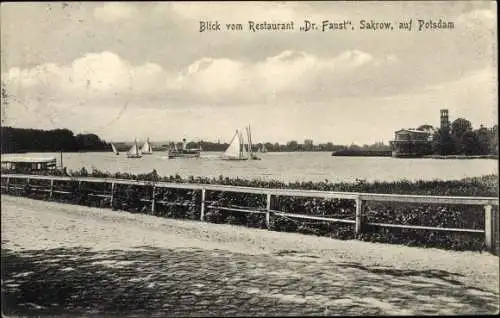 Ak Sacrow Potsdam in Brandenburg, Blick vom Restaurant Dr. Faust