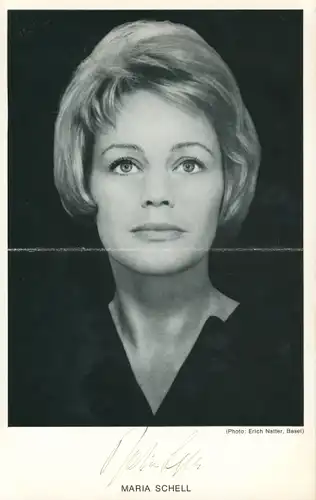 Ak Schauspielerin Maria Schell, Porträt, Autogramm