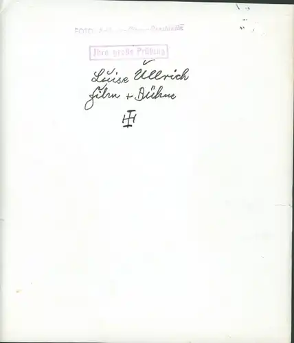 Foto Schauspielerin Luise Ullrich, Autogramm