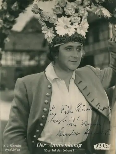 Foto Schauspieler Gustav Knuth, Filmszene Der Ammenkönig, Portrait, Autogramm