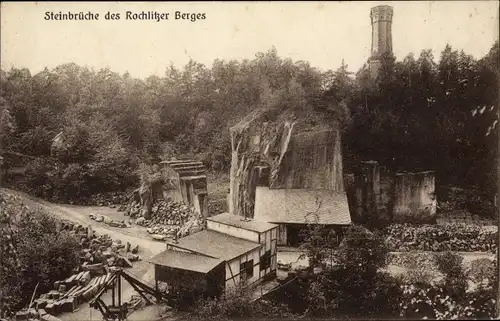 Ak Rochlitz an der Mulde, Steinbrühe des Rochlitzer Berges, Aussichtsturm