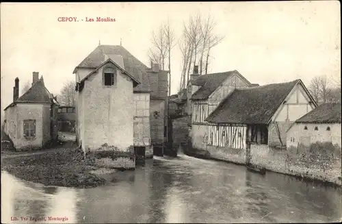 Ak Cepoy Loiret, Les Moulins, rivière