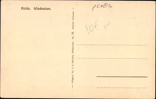 Ak Rolde Drenthe Niederlande, Windmühle