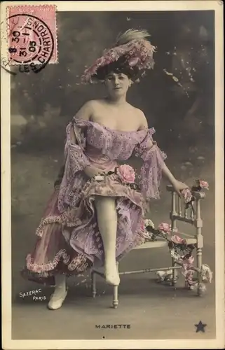 Ak Schauspielerin Mariette, Portrait mit Hut