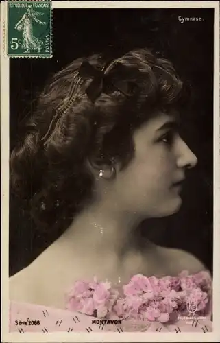 Ak Schauspielerin Montavon, Portrait, Gymnase