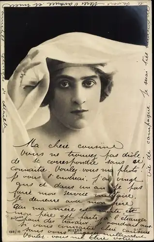 Ak Schauspielerin Milton, Portrait