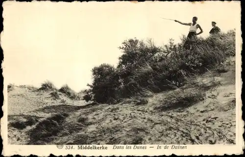 Ak Middelkerke Westflandern, In den Dünen