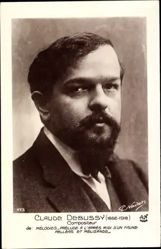 Ak Komponist Claude Debussy, Portrait