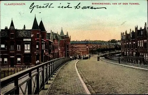 Ak Vlaardingen Südholland, Binnensingel van af den Tunnel