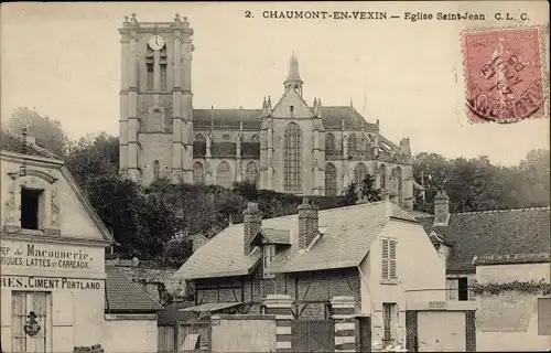 Ak Chaumont en Vexin Oise, Kirche Saint Jean