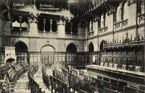 Ak Lübeck, Rathaus, Bürgerschaftssaal