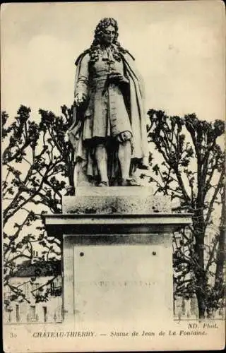 Ak Château Thierry Aisne, Statue Jean de La Fontaine